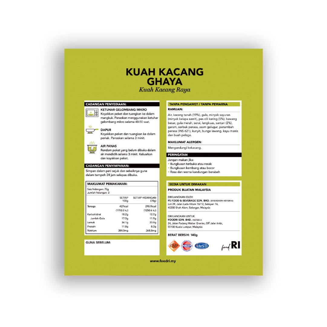 RItort Kuah Kacang Ghaya